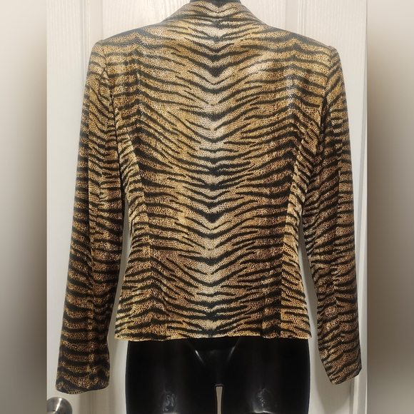 Cache Zebra Print Blazer Size 4 EUC - Picture 3 of 3